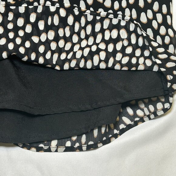 J.Crew Smocked Neck Top Oncilla Cat Print Elastic Cuffs Black & White Women's XS - Picture 5 of 11